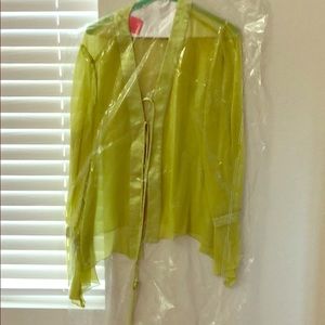 Lime green sheer blouse